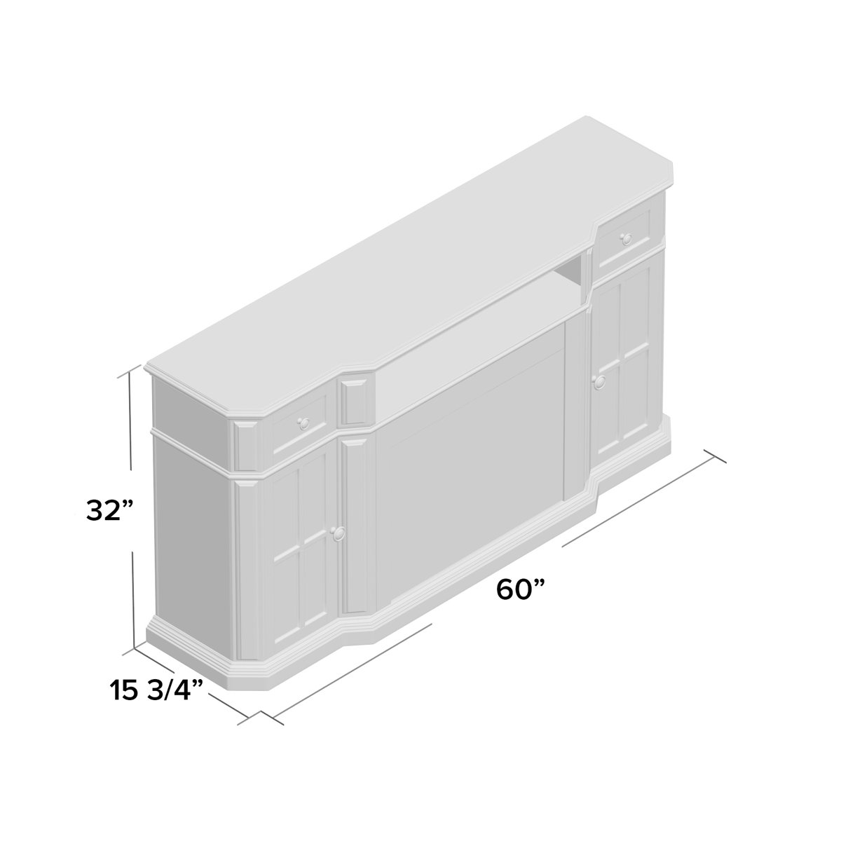 Muskoka Sinclair TV Stand for TVs up to 65" with Fireplace Included